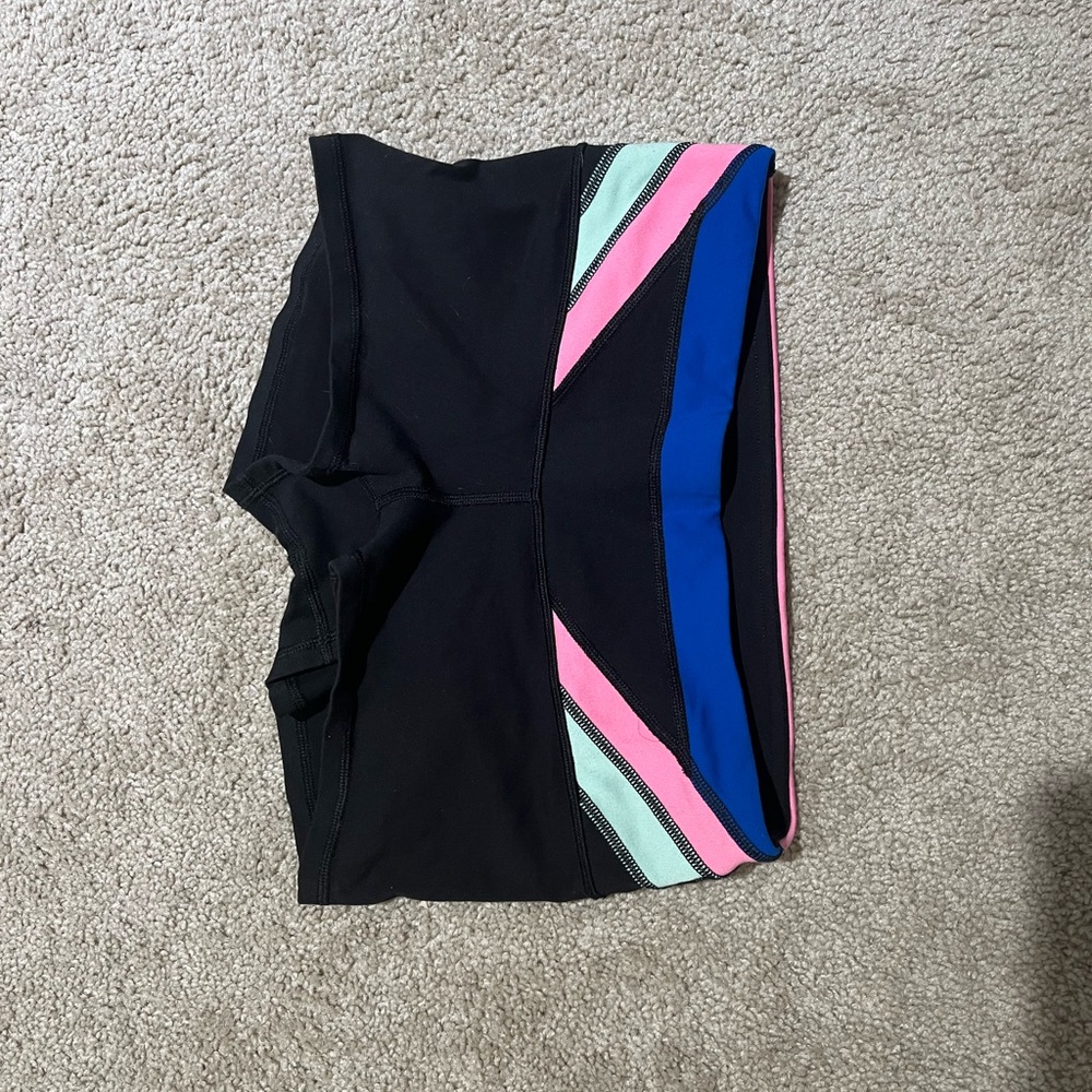 Lululemon Athletica Black and Multicolor Athletic Shorts